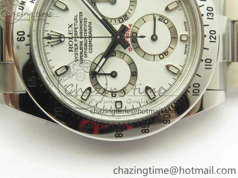 0412 Daytona 116520 ARF 1:1 Best Edition 904L SS Case and Bracelet White Dial A4130 Super Clone V Neat 3419